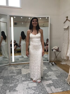 floral beaded lace and tulle mermaid wedding dress Beaded Lace Boho Mermaid Wedding Dress with Deep Neckline and Sparkle 16