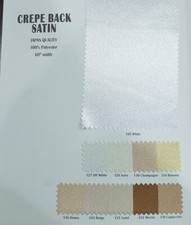 Crepe Back Satin Fabric By the Yard Japan Quality 60" Wide Multiple Colors