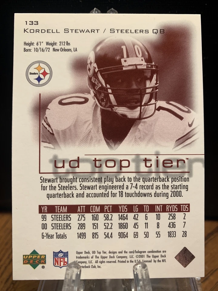2001 Upper Deck Top Tier Football Card #133 Kordell Stewart - Image 2 of 2