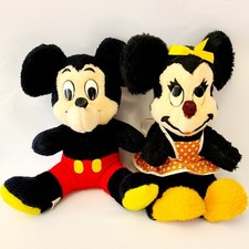 Vintage Mickey Minnie Mouse Plush Set Walt Disney Prod. Plush California Toy