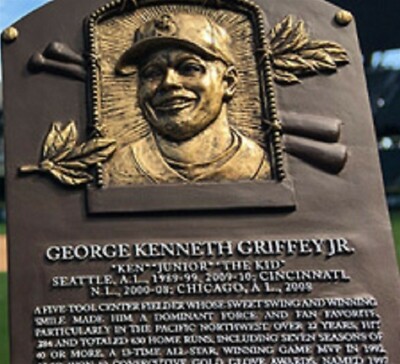 Ken Griffey JR HALL of FAME PLAQUE Bronze Replica Seattle Mariner