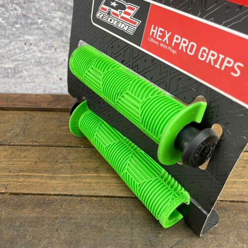 Redline BMX Grips Green Hex Pro End Plugs Hexpro NOS 00s RL Expert Proline A4 - Picture 3 of 8
