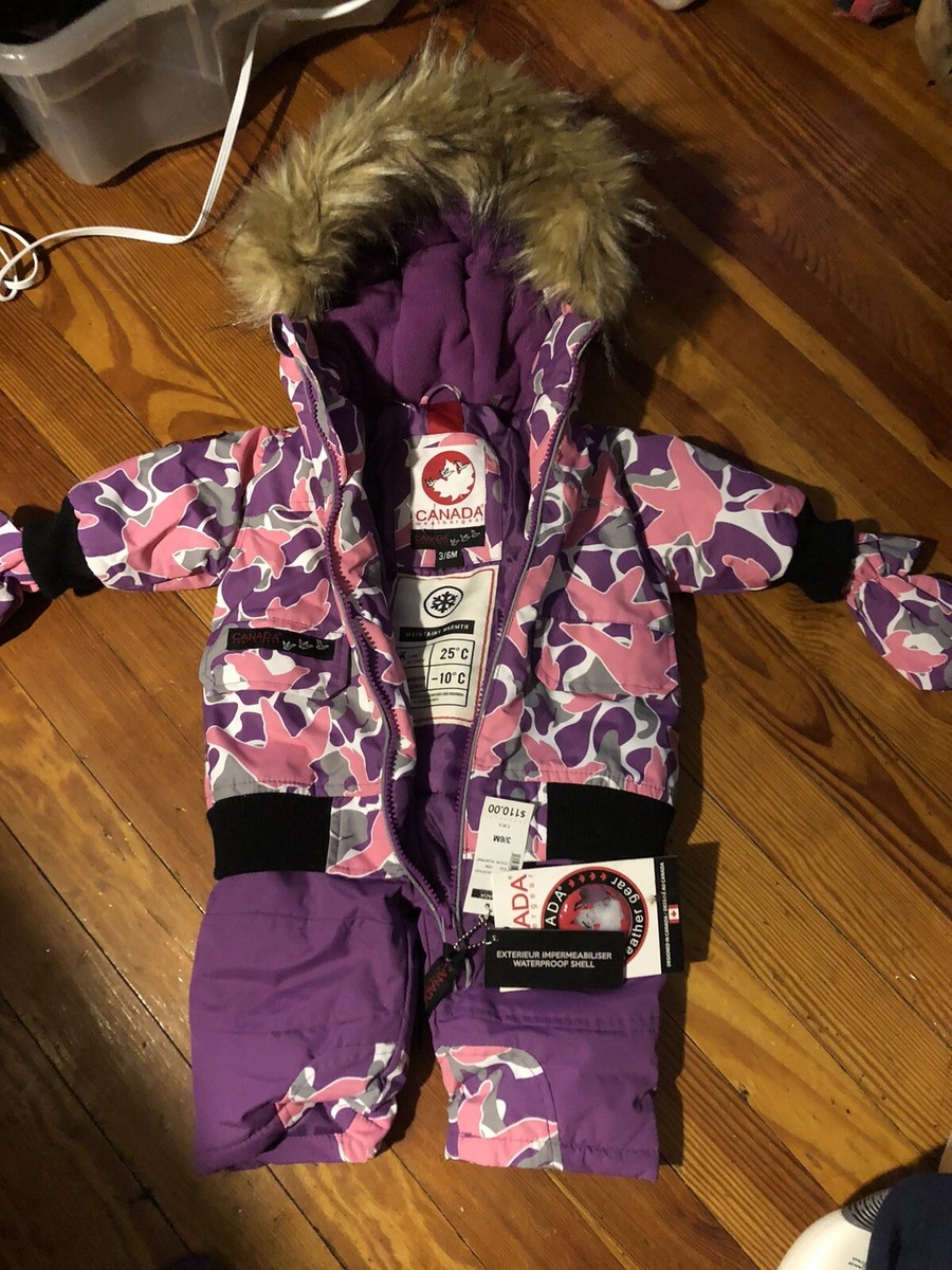 Canada Weather Gear Toddler One-Piece Pink Purple Camo Snowsuit
