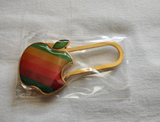 RARE Vintage 1990s Apple Computer Rainbow Logo Keychain Keychain Promo Boxed