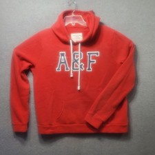 Abercrombie  Fitch A  F Red Hoodie Sweatshirt Sz L Fits M Y2K Vintage Style