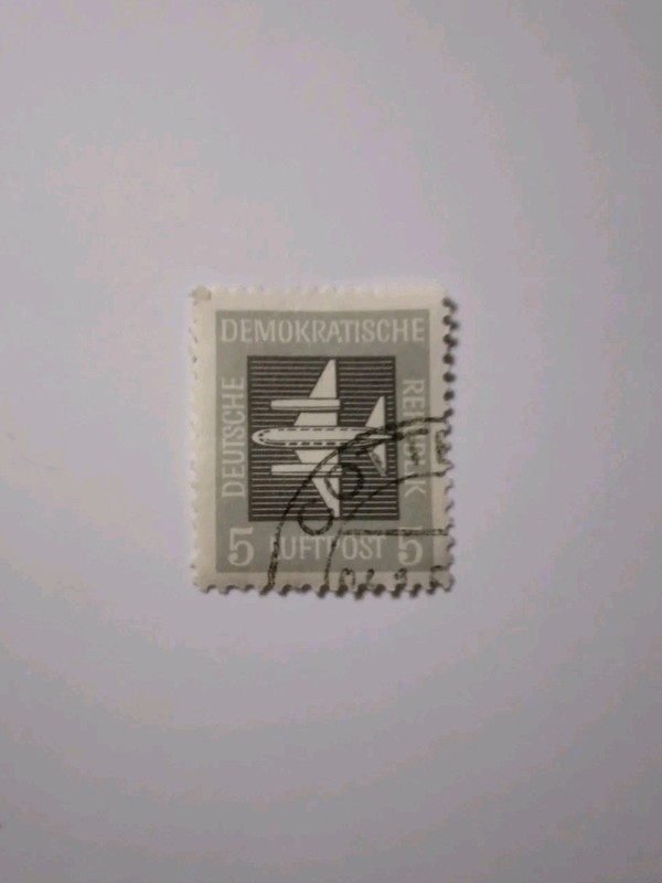 RARE ANTIQUE GERMANY/GERMAN LUFTPOST AIRMAIL POSTAGE STAMP 5 GREY