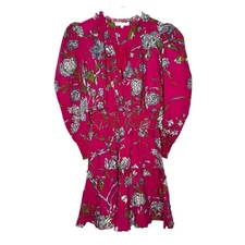 Anthropologie Love the Label Wanda Print Mini Dress Fuchsia Size S