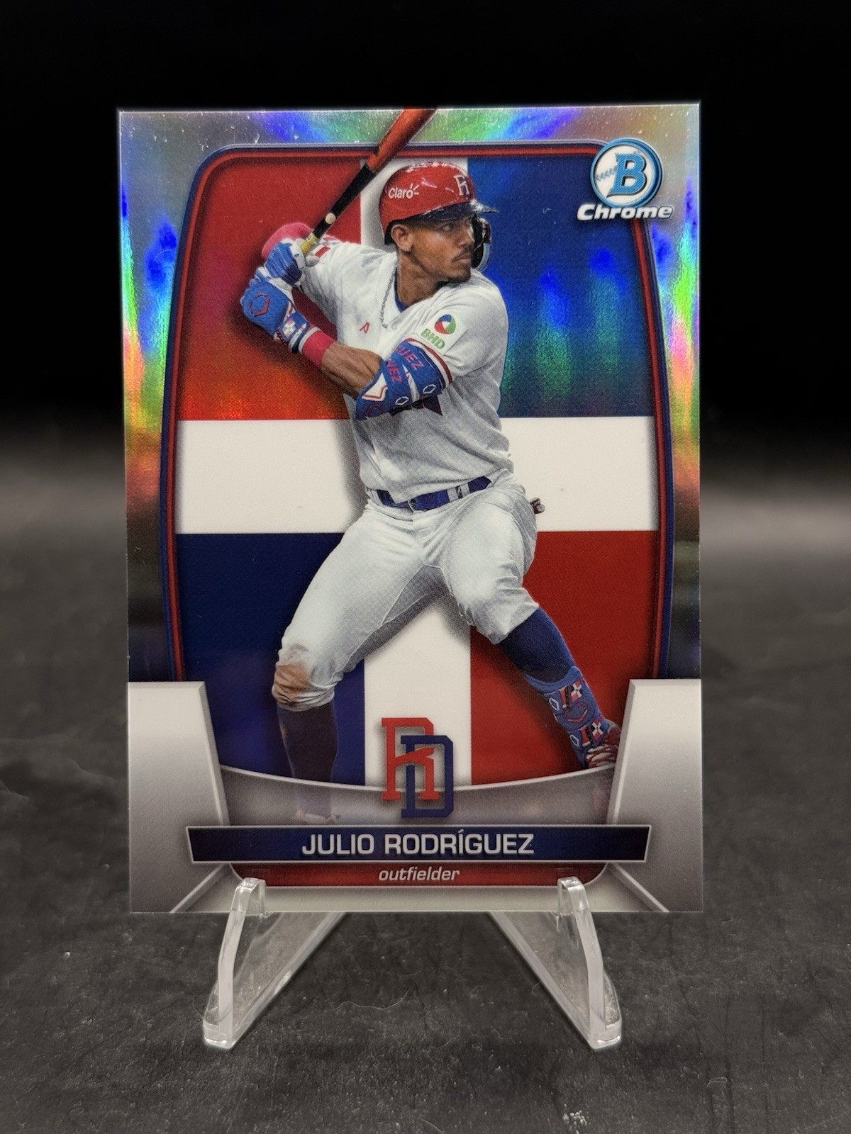 2023 Bowman Chrome Julio Rodriguez WBC Flag Refractor /499