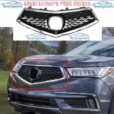 ABS Front Bumper Grill Chrome Upper Grille Assembly Set For 2017-2020 Acura MDX