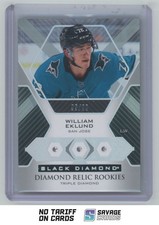 2021-22 UD Black Diamond Triple Relic Rookies William Eklund /99 #BDR-WE San