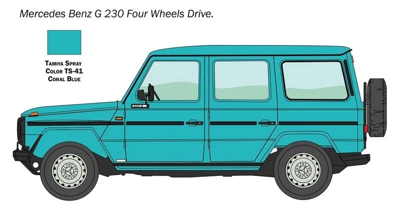 Kit modelo plástico Platz Italeri escala 1/24 Mercedes-Benz G 230 Gelandenwagen IT3 - Imagem 3 de 4