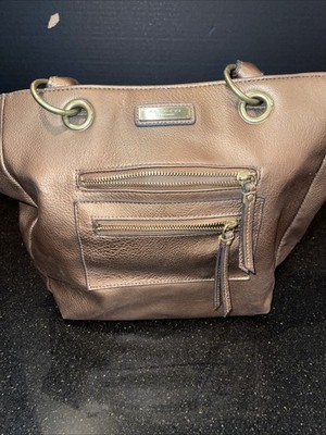 Vintage Rosetti Faux Leather Bronze Hand Bag Hobo Medium