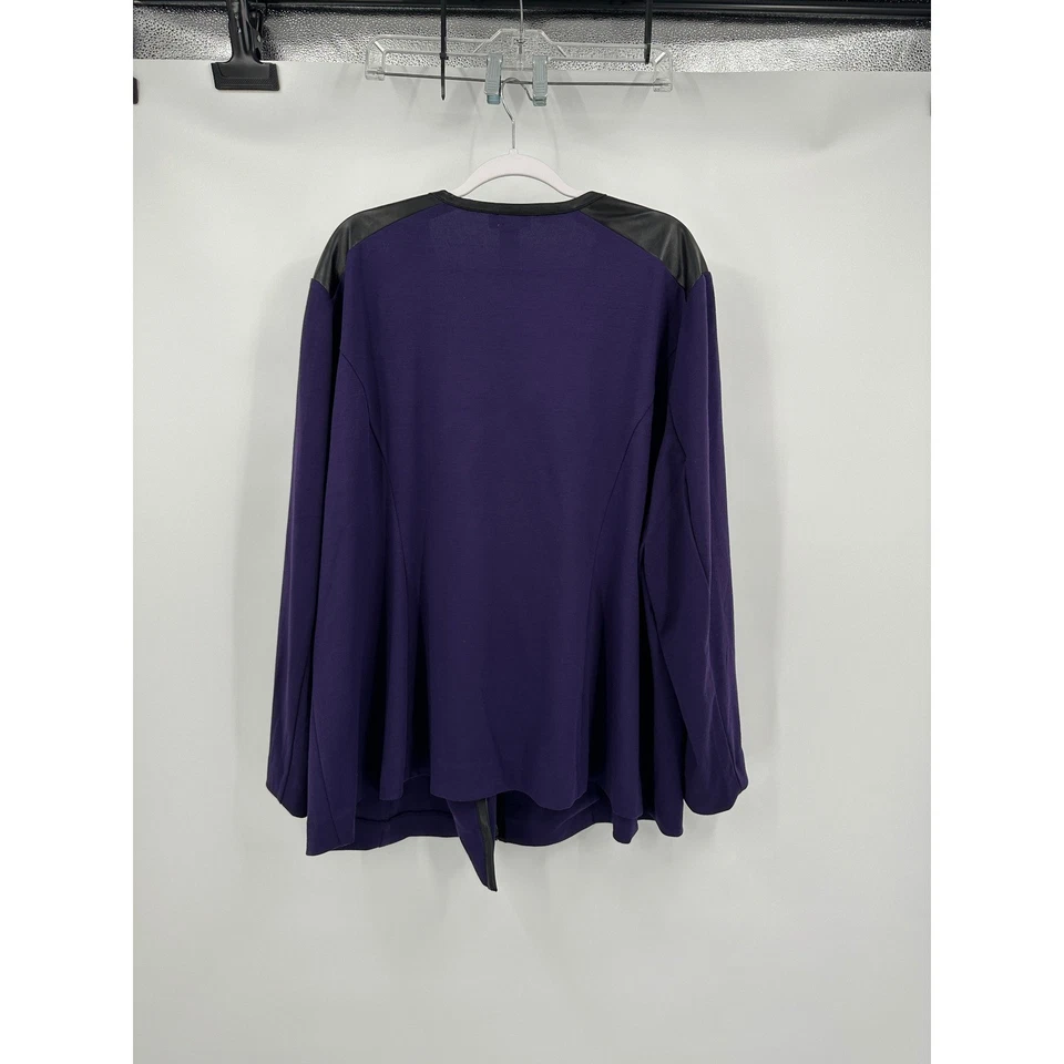 Chaqueta de moto Catherines Black Label para mujer púrpura talla 3X ribete de cuero sintético elegante Foto 2 de 4