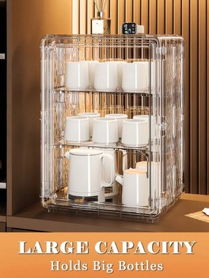 Clear Vanity Organizer Acrylic Display Case Partition Skincare Perfume Box