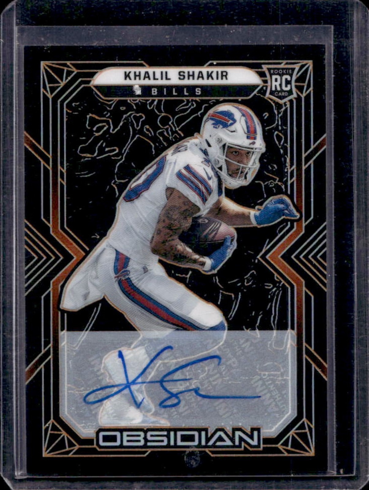 Khalil Shakir Panini Obsidian #143 Autograph-Electric Etch Orange