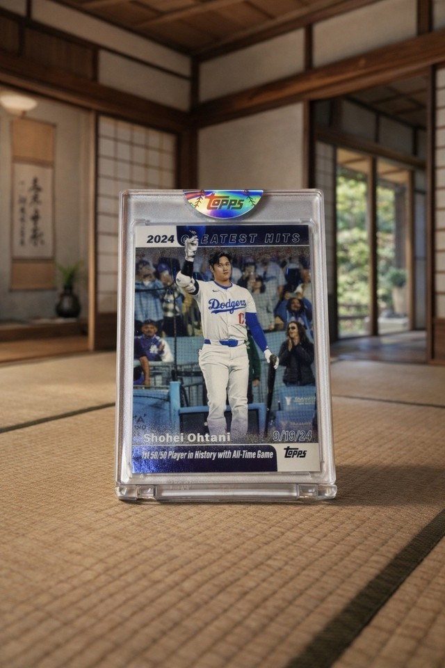 Shohei Ohtani RARE Refractor SSP Investment Card Topps Dodgers 50/50 ENCASED