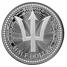 2025 Barbados Trident, 1/2 $, 1 oz  Silber 9999 BU - Scottsdale Mint