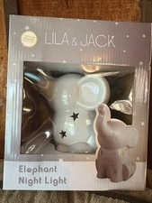 Brand New Lila  Jack Elephant Night Light Gray Cordless. Great for Gifts 
