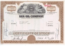 Historisches Wertpapier Aktie Sun Oil Company 100 Shares 1968 175