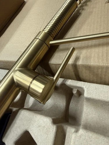 Signature Hardware SHXCEL107BG  Eiler Kitchen Faucet, Brushed Gold Pull Down - Picture 6 of 11