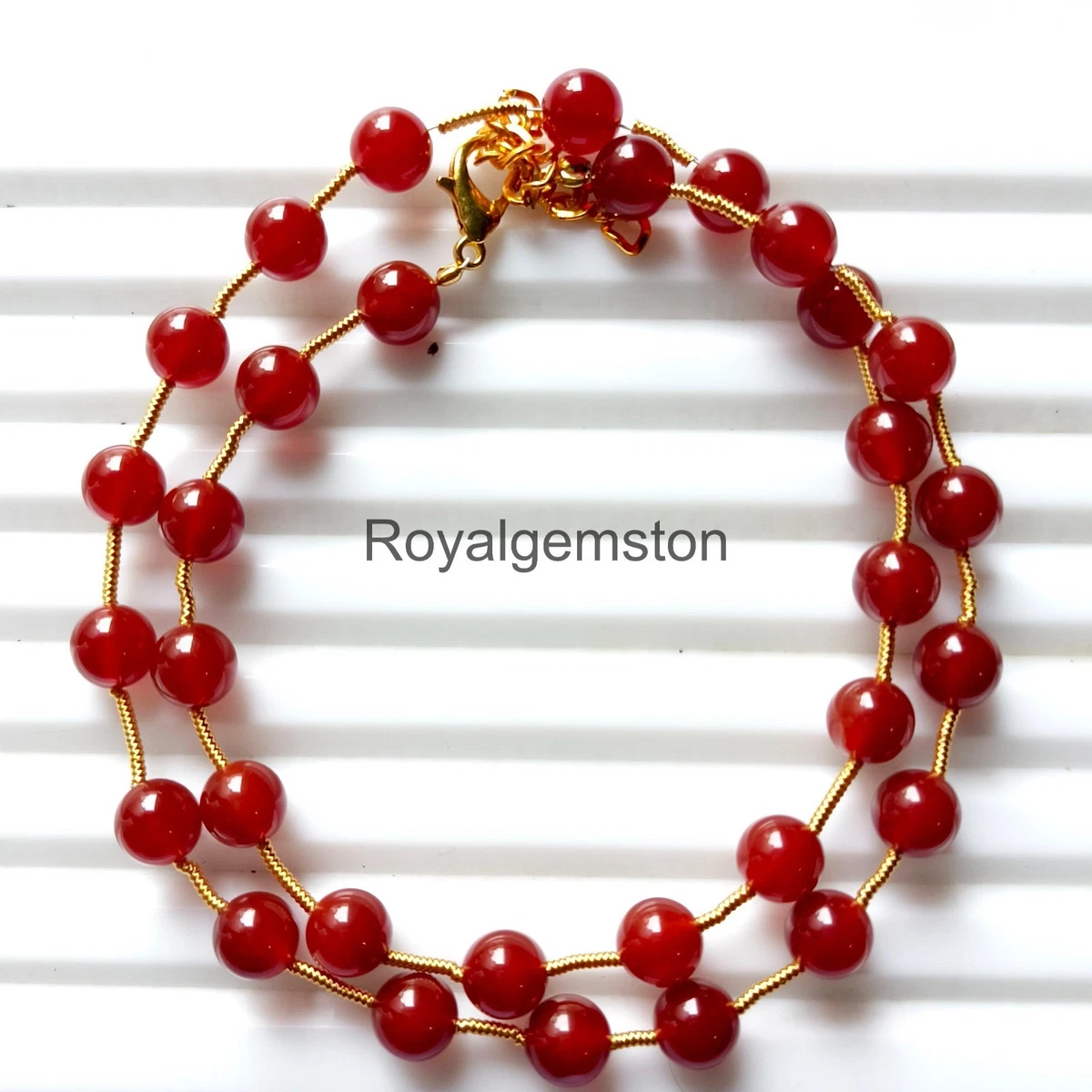 Corniola Striata - Filo Di Sfere Sfaccettate Da 4mm - Fili Di Pietre E Perline - Pietre Dure - Foto 10