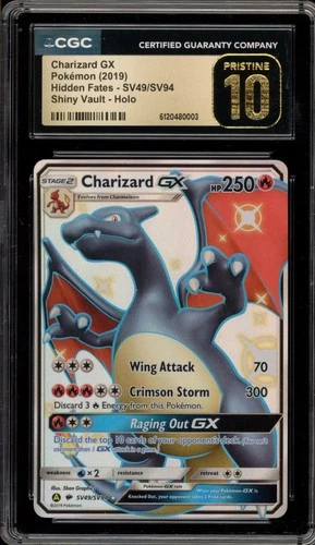 Pokemon Charizard GX Hidden Fates Full Art #SV49 CGC 10 Pristine