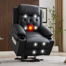 Oversized Electric Power Lift Recliner Chair w/ Vibration Lumbar Heat Massage US