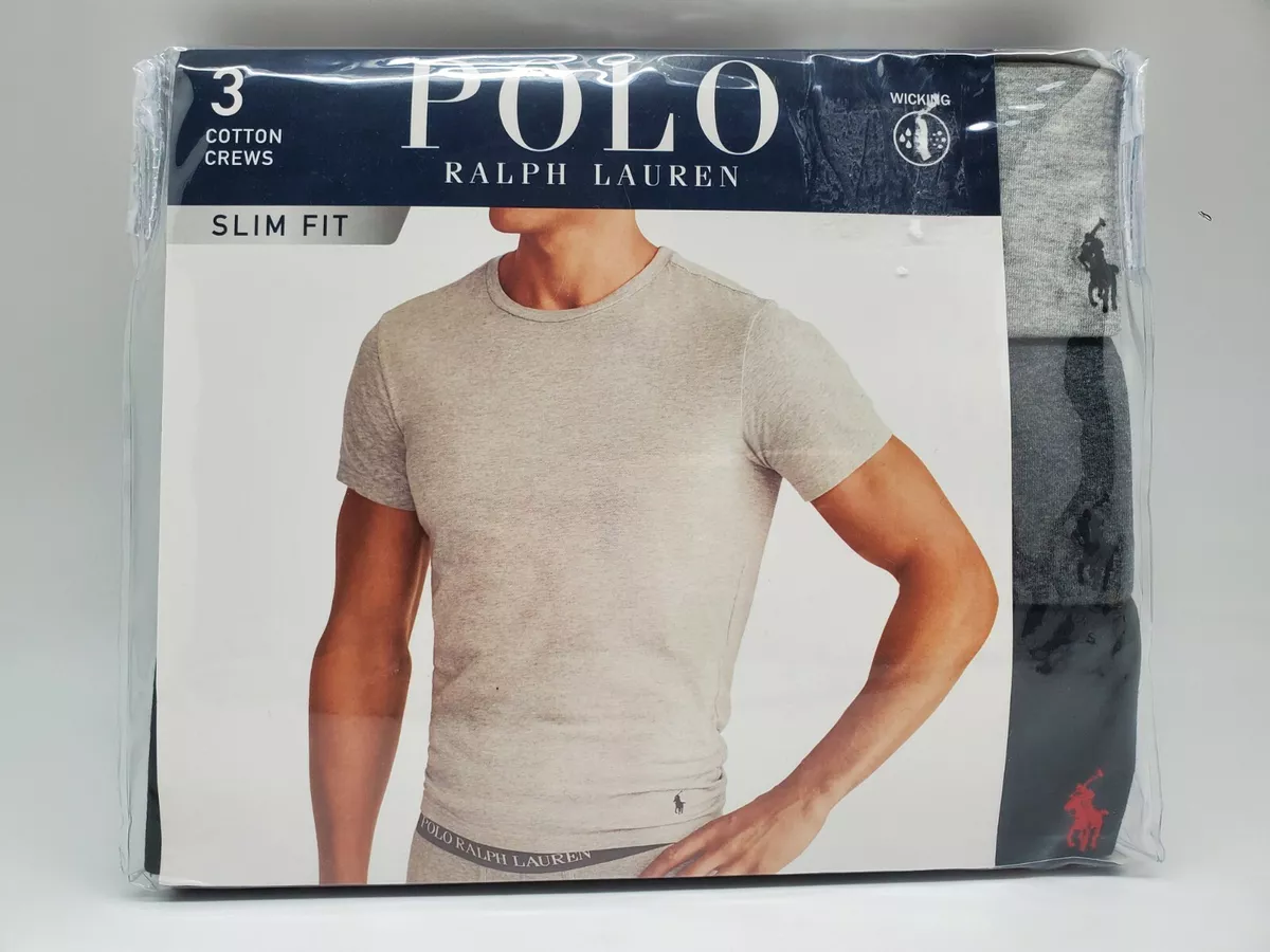 skraber fordelagtige kæmpe POLO RALPH LAUREN Slim Fit Crew Neck 3 Pack T Shirts Assorted Colors | eBay