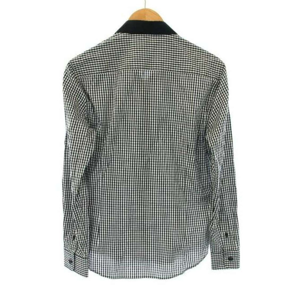 Vanquish Monogram VA Logo Gingham Check Shirt Long Sleeve M Black White