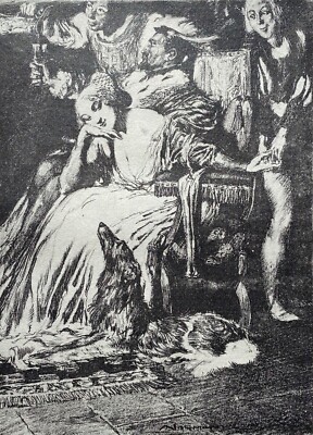1928 NORMAN LINDSAY, AFTER THE CHASE, ORIGINAL HAND GRAVURE 1/550 FREE EXPR W/W