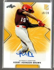 2021 Leaf Perfect Game Showcase Yellow #BAKHB Kerry Herndon-Brown Auto /20