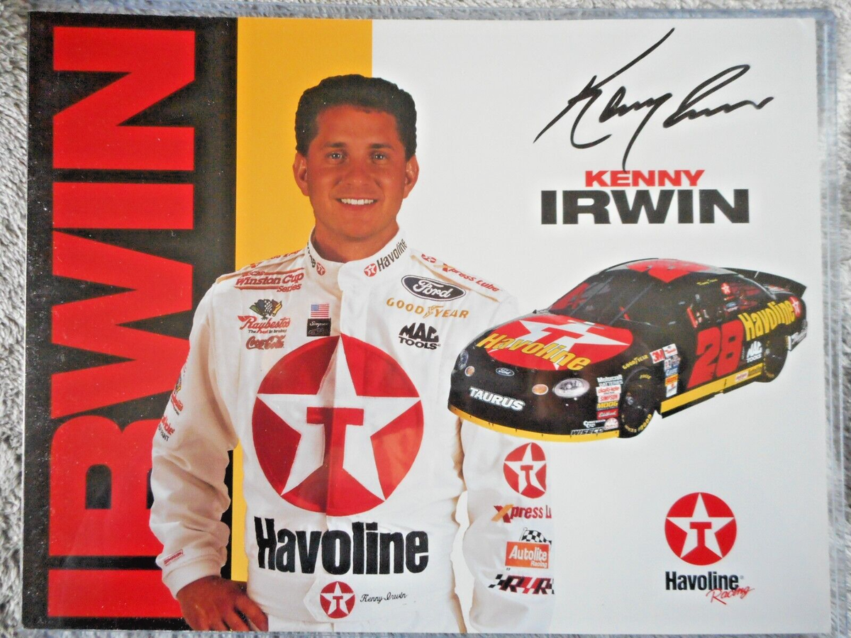 Kenny Irwin signed 1998 #28 TEXACO Yates Ford T-Bird WC Nascar 8.5