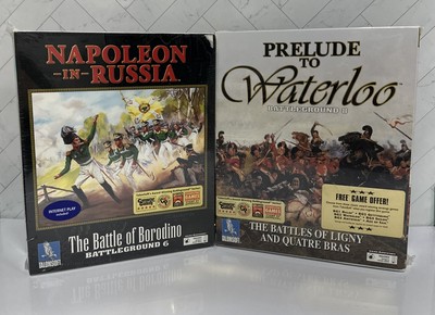 2X Pc Games Lot Battleground Napoleon In Russia Prelude to Waterloo Big Box New