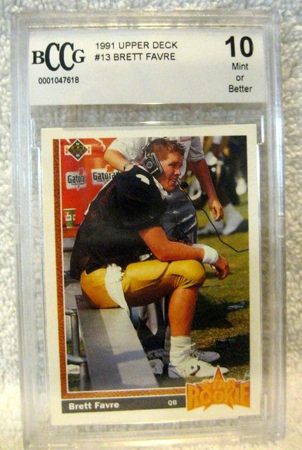 BRETT FAVRE 1991 UPPER DECK ROOKIE CARD 13 BCCG10 FALCONS PACKERS QB RC 