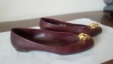 Alexander McQueen Skull Leather Ballerinas Shoes Cherry US 9