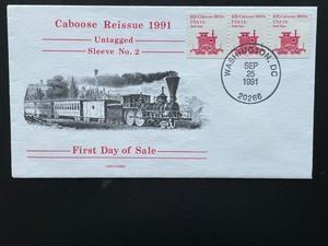 SCOTT#1905a 11c CABOOSE PNC3, PLT.#2. UN-OFFICIAL CANCELLATION. SCARCE.