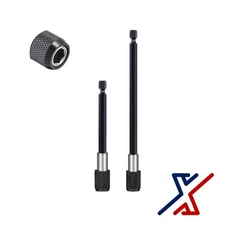 Set of 2 Quick Release Magnetic Bit Holder (4" & 6" Black) (1 Set) by X1 Tools