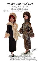 EW031 1920's Suit and Hat pattern for 16" Ellowyne Wilde  friends
