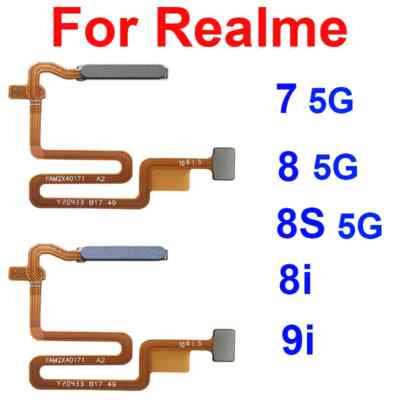 Home Button Fingerprint Sensor Return Power Flex Cable For Realme 7 8S 5G 8i 9i 