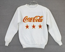 Vintage Coca Cola Crewneck Sweatshirt Adult White Size Medium Stars