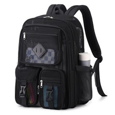 Black Heavy Duty Mesh Backpack See Through Net Bookbag Swimming Beach Sports