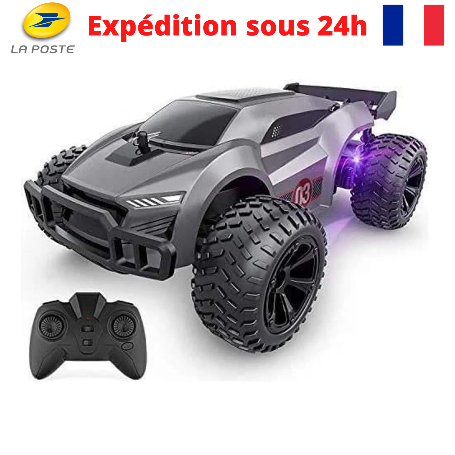 Voiture télécommandée de course pour explorer les parcs et jardins en famille