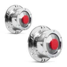 (Pair) Chromed Six Hole Hub Caps with Gasket Replaces Stemco 300-4009 & 340-4009