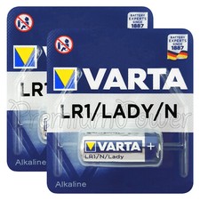2 x Varta N size / LR1 batteries 1.5V Alkaline Lady MN9100 AM5 E90 4001 LR01