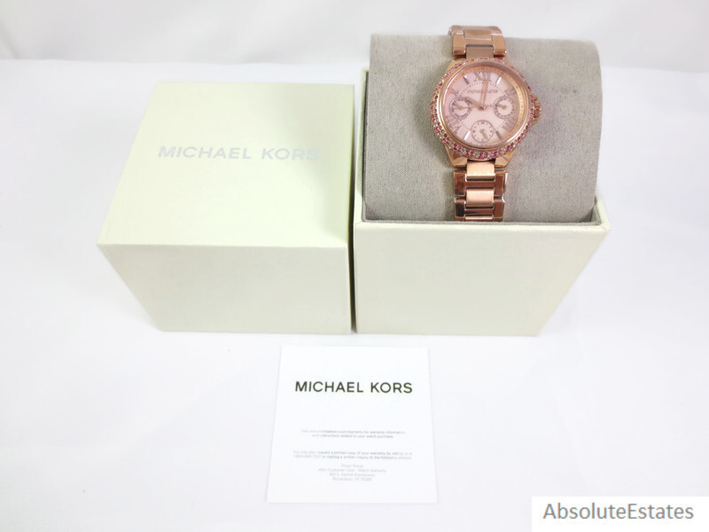 NEW Michael Kors Camille Pink Pave Glitz Rose Gold Watch  display picture 2