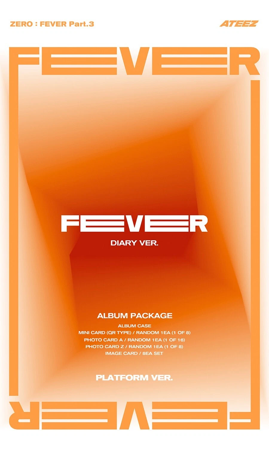 ATEEZ [ZERO : FEVER PART.3] Album PLATFORM Ver/QR+2 Photo Card+8