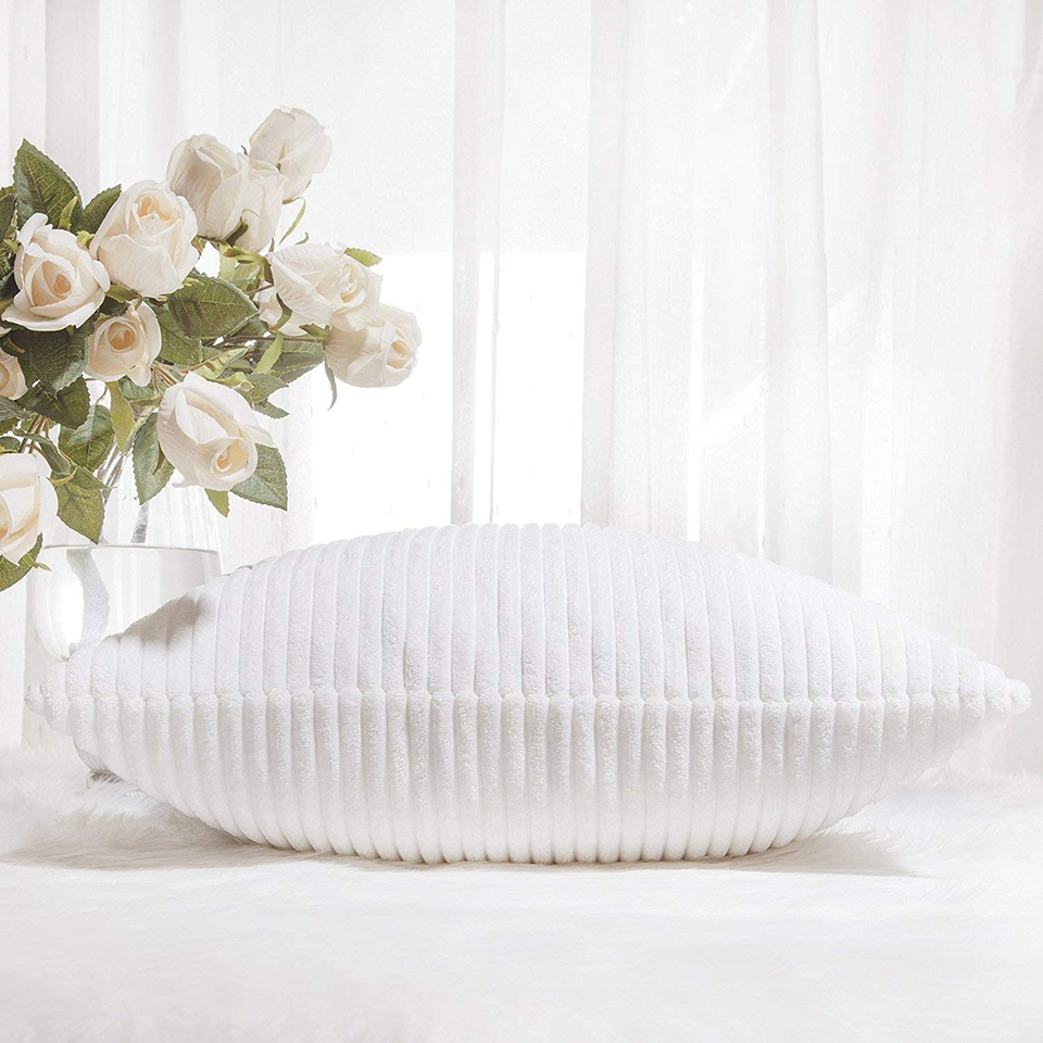 Striped Corduroy Pillow Cover 24X24 Euro Throw Pillow Sham Accent Couch