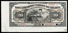 Brazil P45vs, Specimen Banknote.
