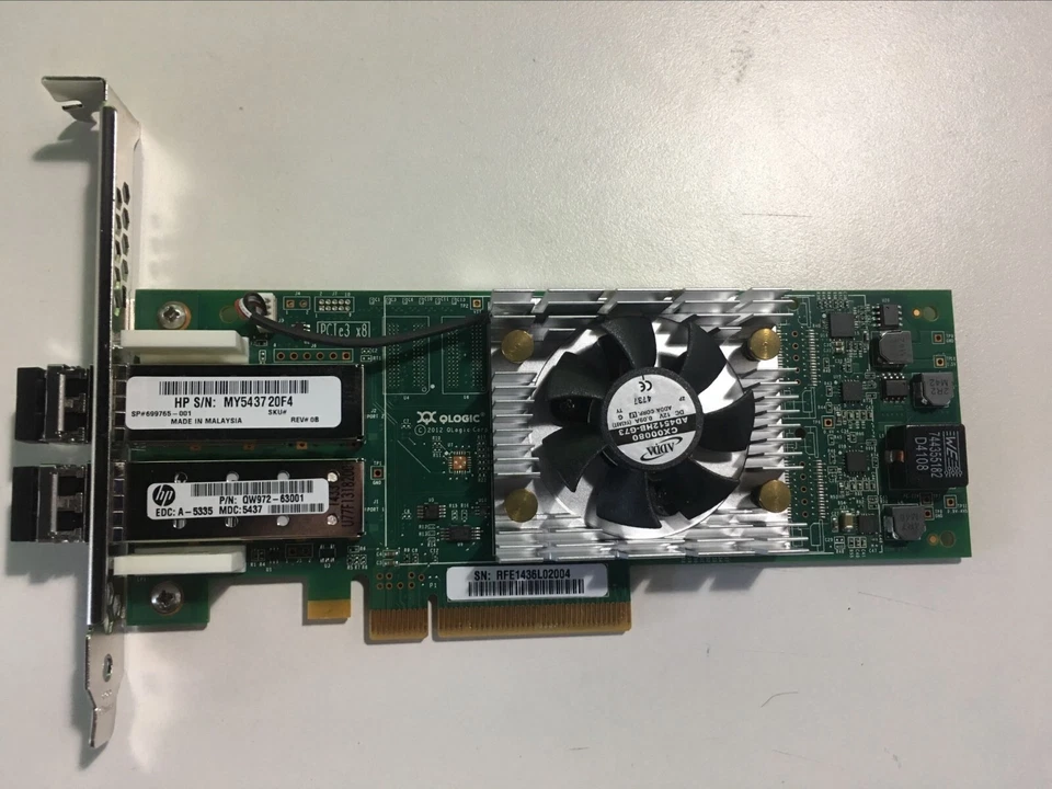 QW972A HP StoreFabric SN1000Q 16GB 2-port PCIe FC HBA 699765-001 Both brackets - Image 2 of 4