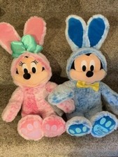New Disney Store Mickey Minnie Mouse Bunny Easter 2021 Soft Plush w/ Tags New